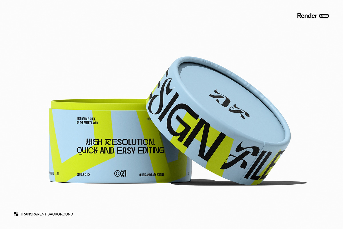 Paper Tube Mockup Set, a Packaging Mockup by Renderteam (Photo 5 of 20)