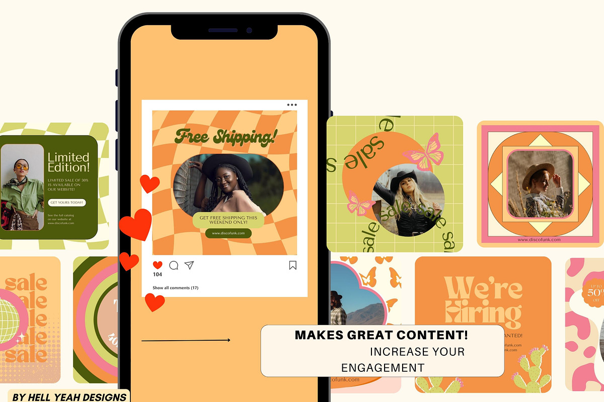 Cowgirl Instagram Post Templates, a Social Media Template by Hell Yeah Designs (Photo 3 of 10)