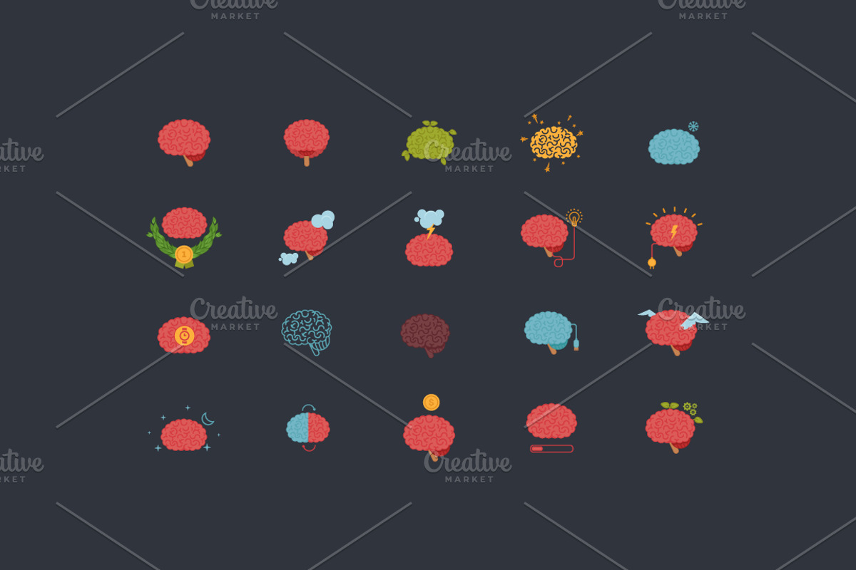 20 x Brain icons