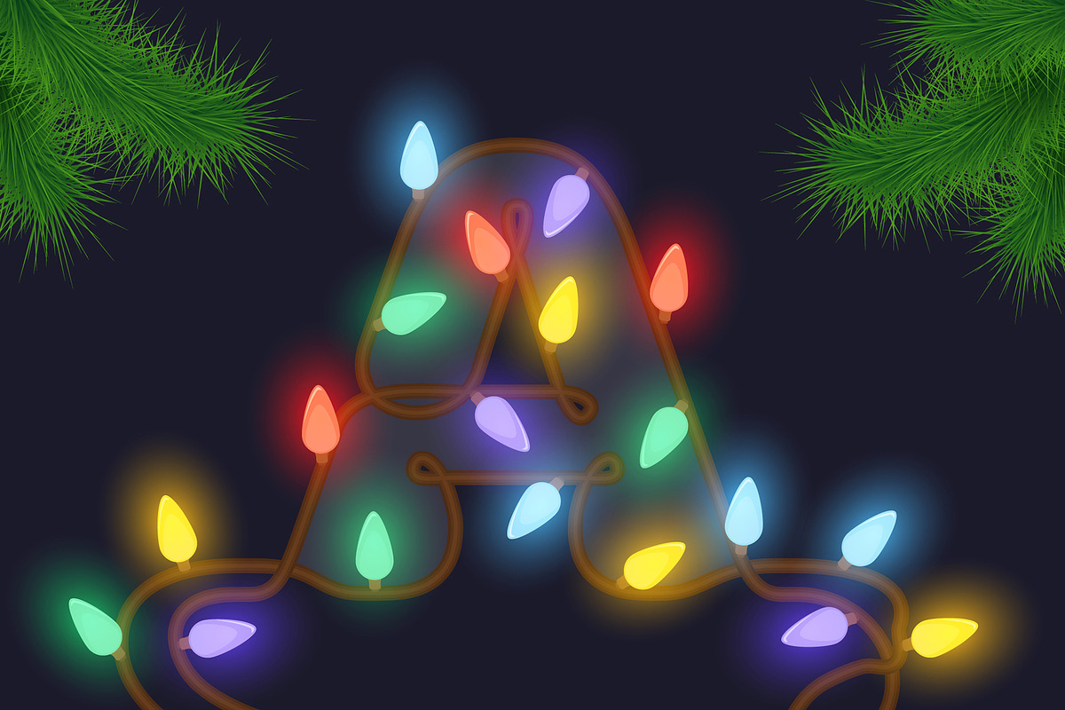 Christmas Lights Alphabet, a Graphic by Pro_Vector (Photo 3 of 3)