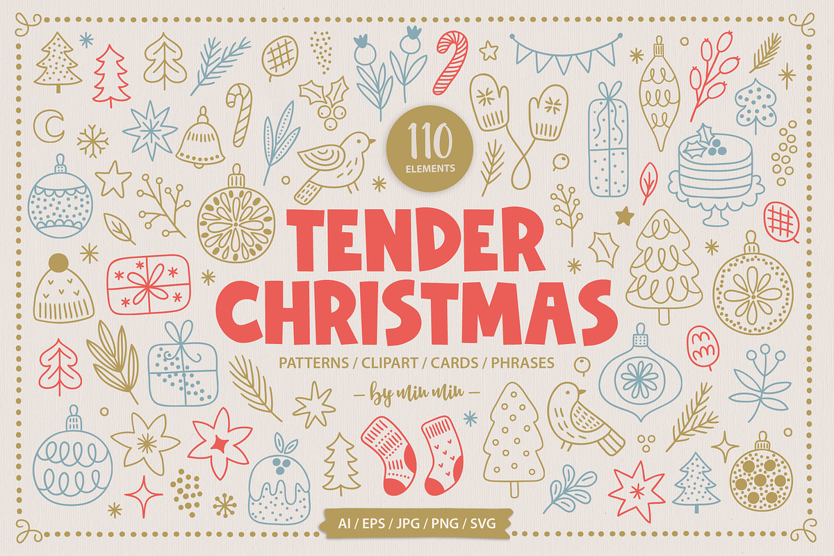 Tender Christmas Kit, a Seasonal Illustration by miumiu (Photo 1 of 15)