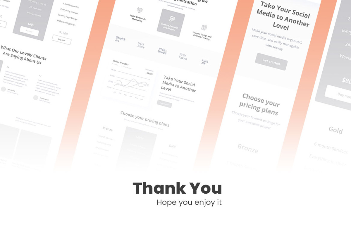 Social Media Marketing Wireframe Web, a Wireframe Template by INSPR STD (Photo 6 of 6)