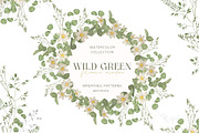 Watercolor wild flowers greenery, an Illustration by MariGraphic boutique (Thumbnail 1 of 11)