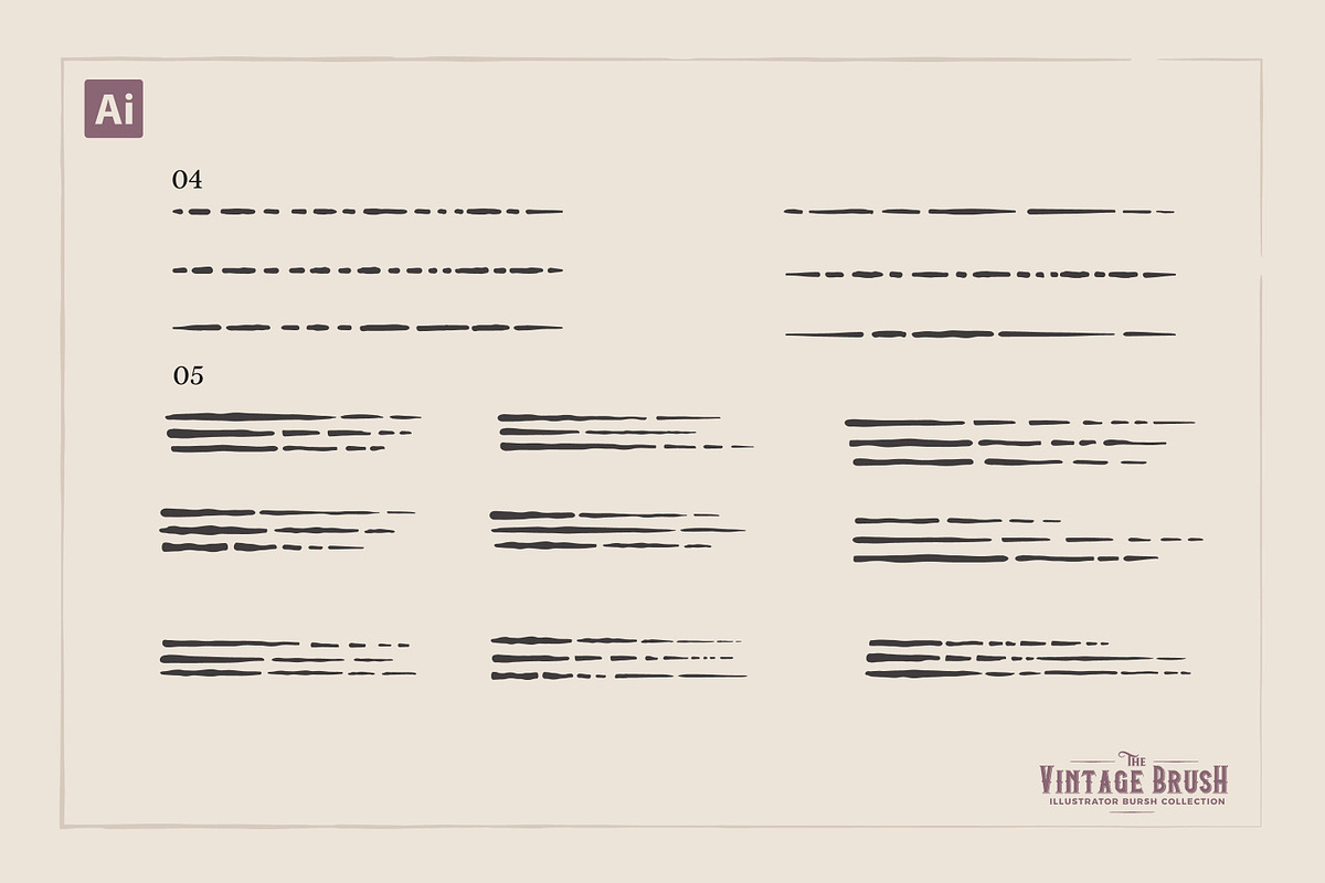 Vintage Illustrator Brushes preview 4