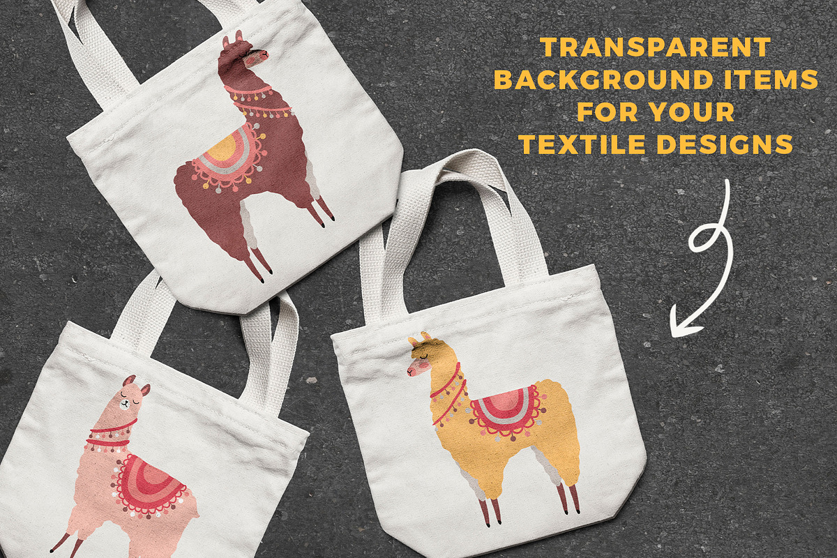 Vector Llama items and patterns, an Object Graphic by Laura Camoe (Photo 7 of 7)