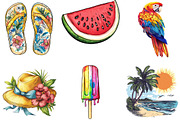 Hand Drawn Summer Clipart PNG Set, an Illustration by Designking (Thumbnail 5 of 5)