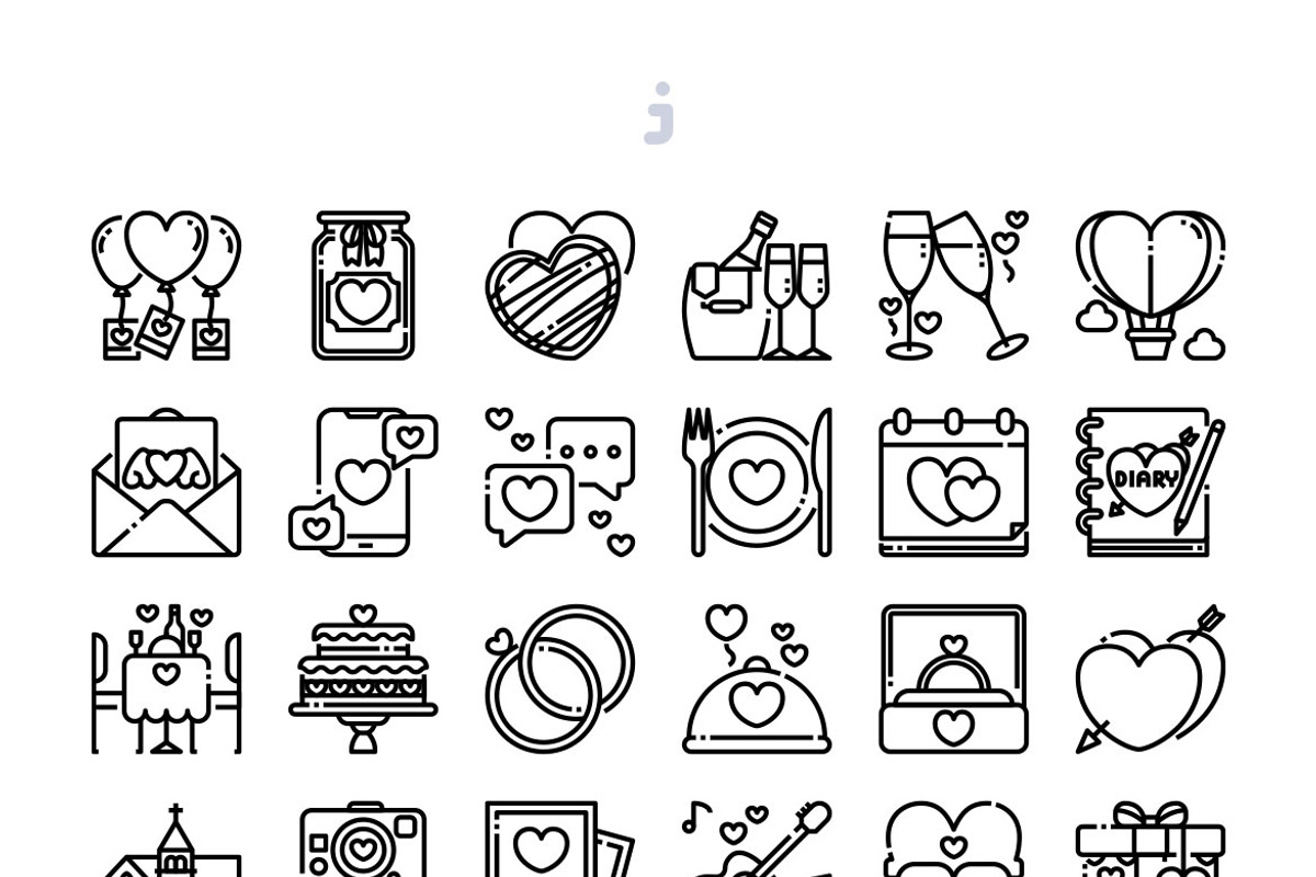 30 Romantic & Love Icon set, an Outline Icon by Just Icon (Photo 3 of 3)