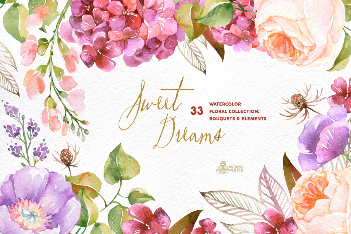 Sweet Dreams. Floral Collection, an Illustration by OctopusArtis (Photo 1 of 4)