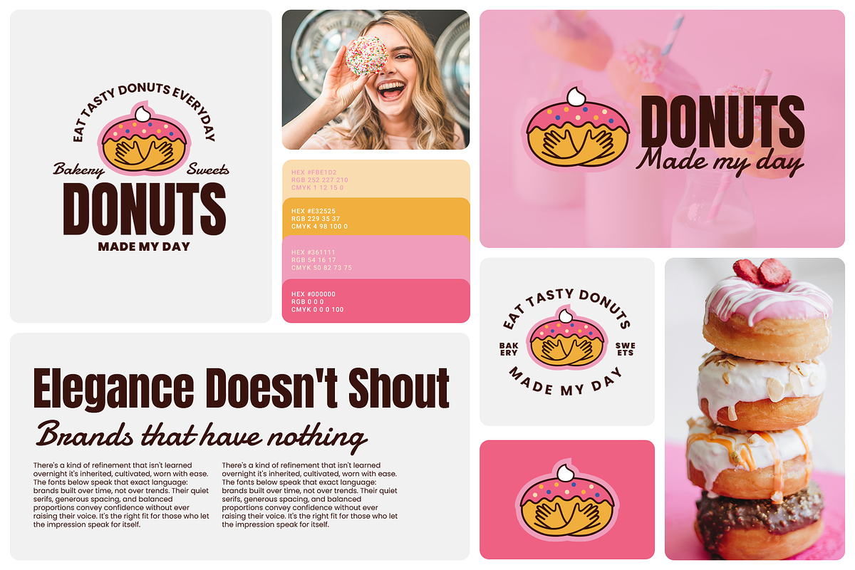 Donut Pastry Bakery Logo Template, a Branding & Logo Template by Headfonts (Photo 2 of 3)