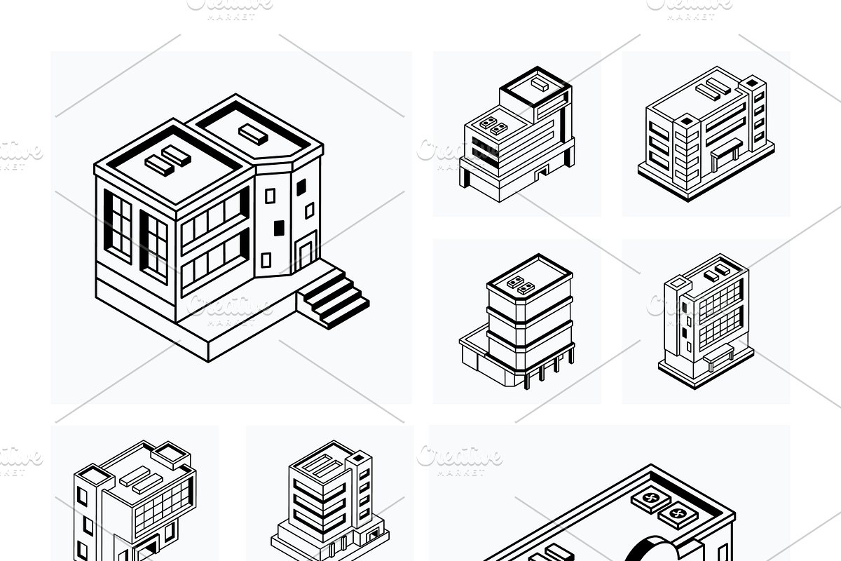 Urban Store Buildings Isometric Icon, a Duotone Icon by Vectors Market (Photo 8 of 10)