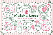 Matcha Lover PNG Clipart Bundle, a Food Illustration by LemonDesign (Thumbnail 1 of 3)