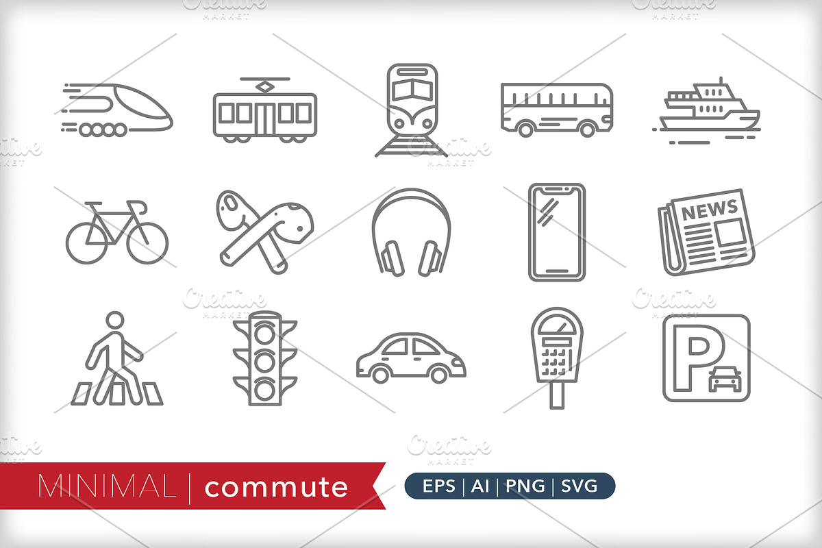 Transportation 6-pack icon bundle, an Outline Icon by Picture Window (Photo 4 of 8)