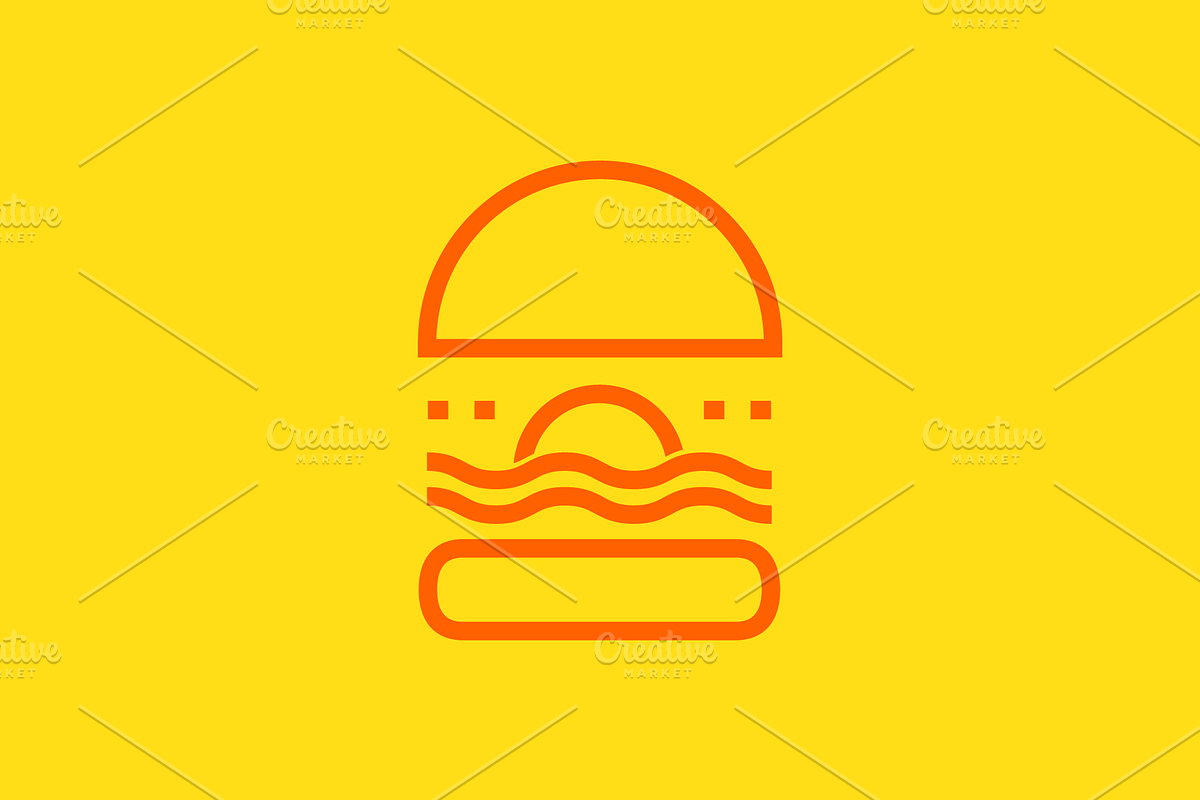 delicious burgers line logo design, a Branding & Logo Template by devastd