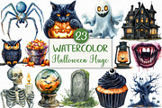 Watercolor Halloween Huge Clipart, an Illustration by Craft Nest (Thumbnail 1 of 6)