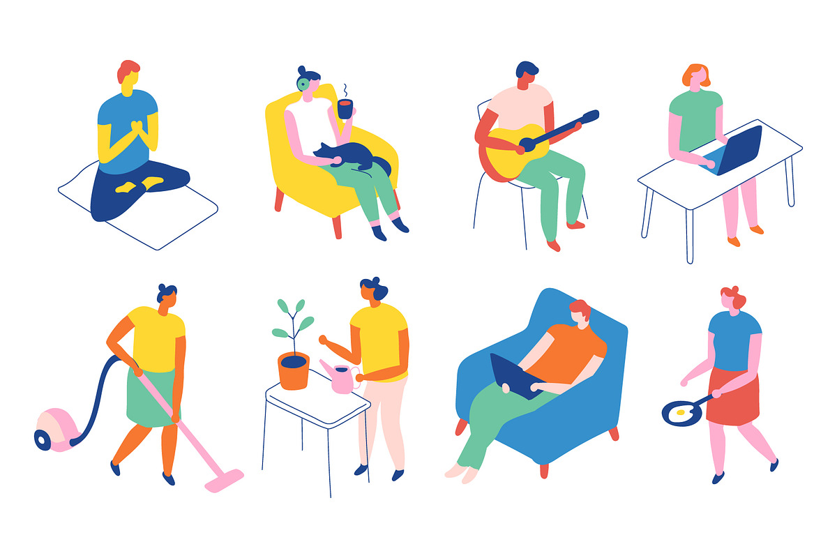 Flat vector people lifestyle bundle, a Person Illustration by Vector_Art (Photo 16 of 27)