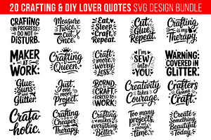 20 Crafting & DIY Lover SVG Bundle, an Object Graphic by himelgfx