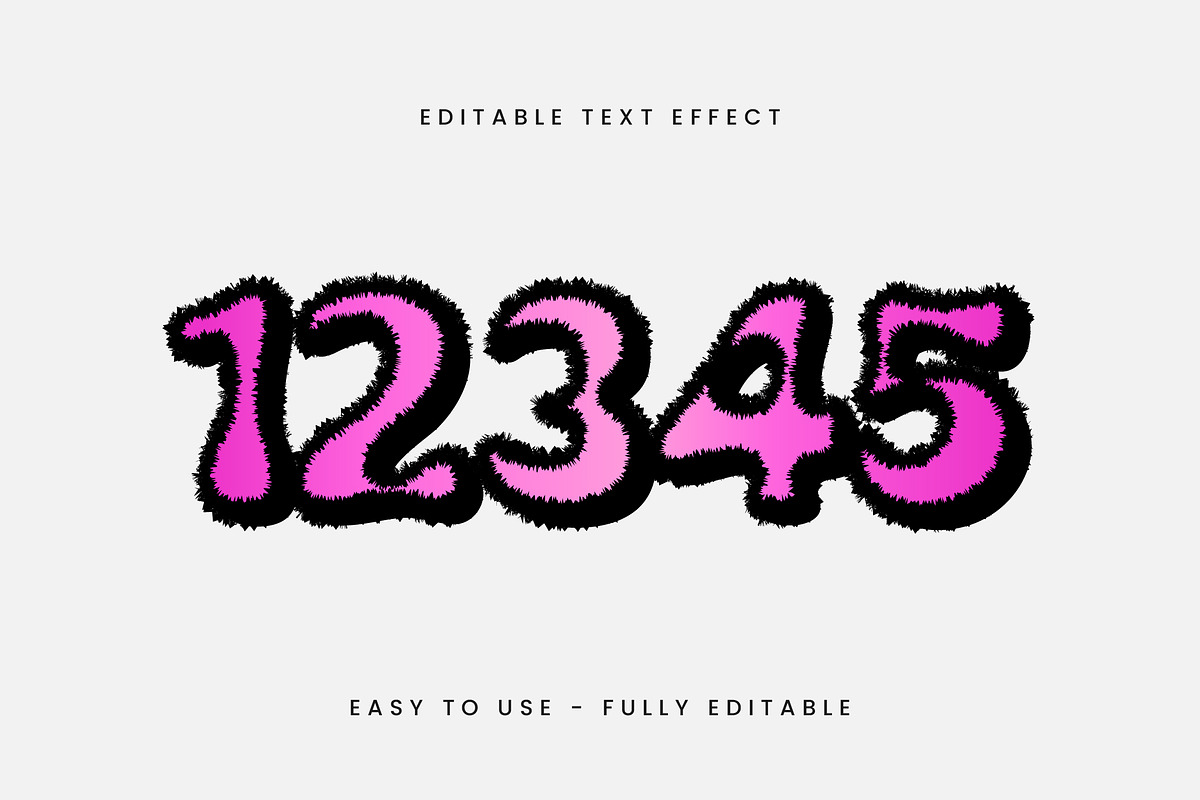 Furry Bubble Text Effect preview 2