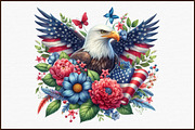 Patriotic American Flag Flowers PNG, an Illustration by Sublimation Artist (Thumbnail 3 of 6)