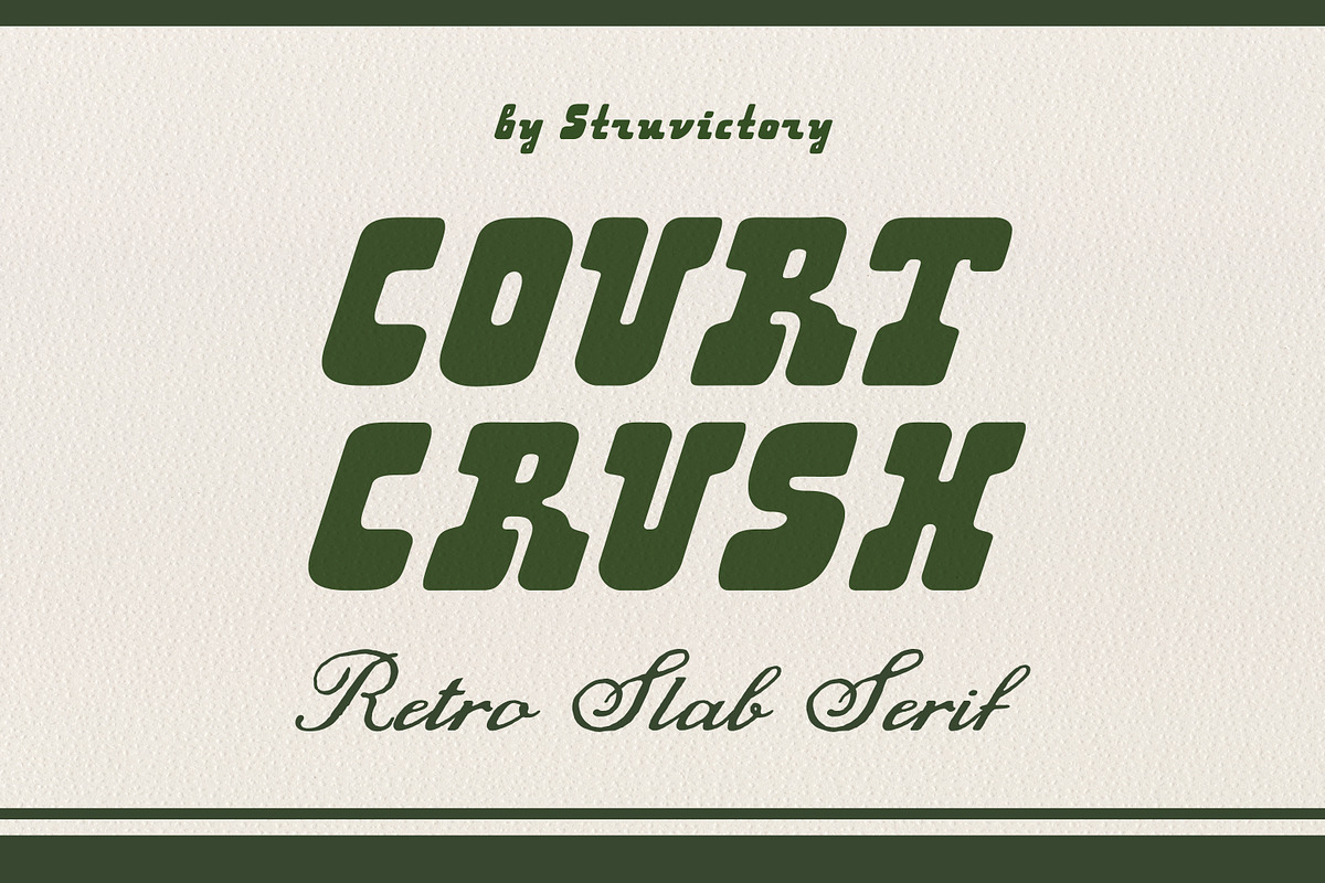 Court Crush Retro Bold Italic Slab, a Slab Serif Font by Struvictory.art (Photo 1 of 9)