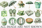 Luxury Green Gingham Summer Clipart, an Illustration by Canvas Craft (Thumbnail 3 of 7)