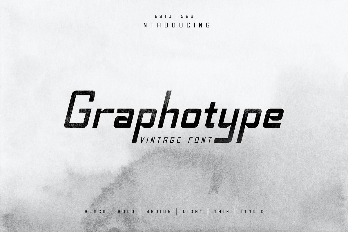 Graphotype Vintage Font, a Sans Serif Font by alexandeerco (Photo 1 of 7)