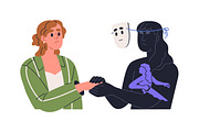 People behind fake mask concept set, a Person Illustration by Good Studio (Thumbnail 4 of 11)