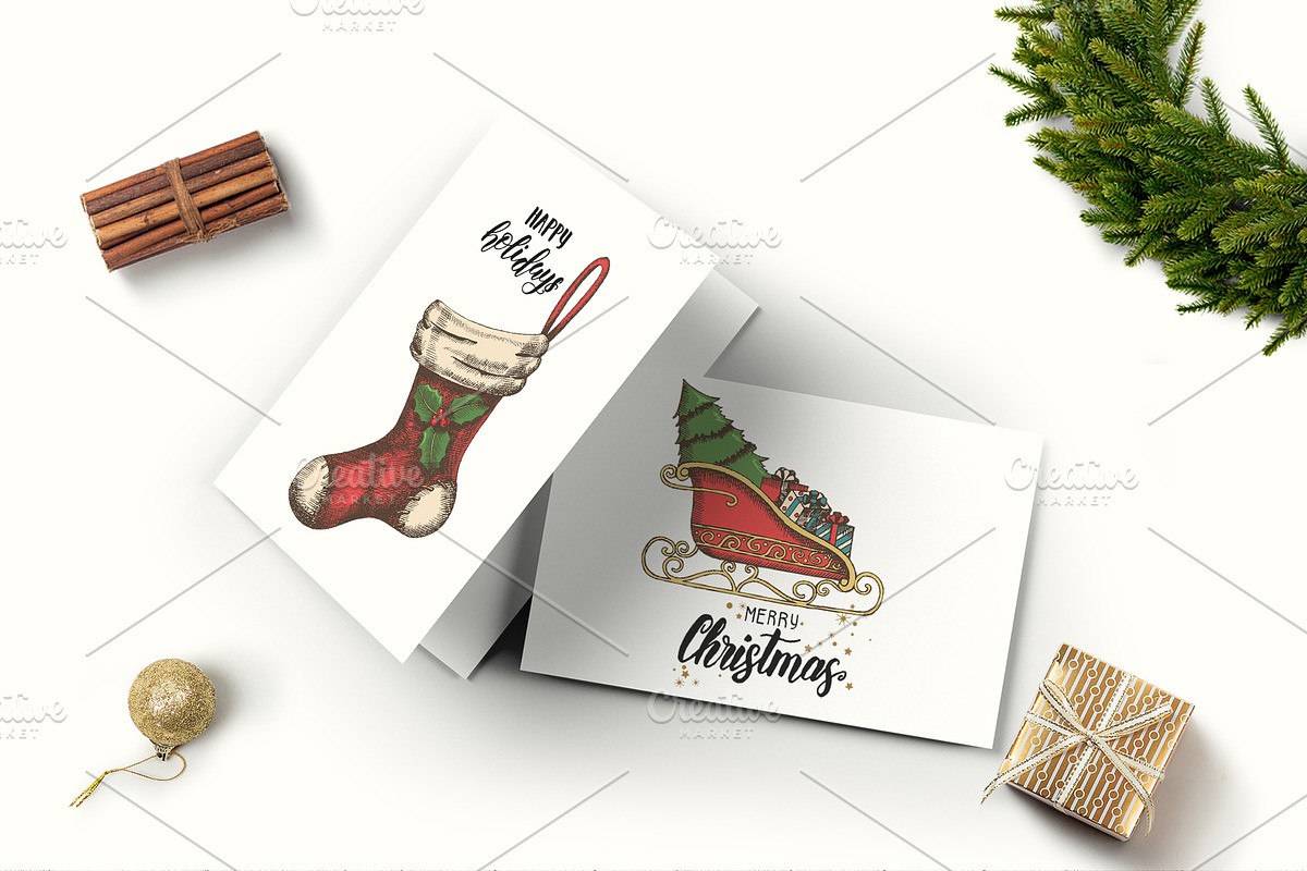 Christmas vintage set, an Illustration by Tabiti (Photo 2 of 2)