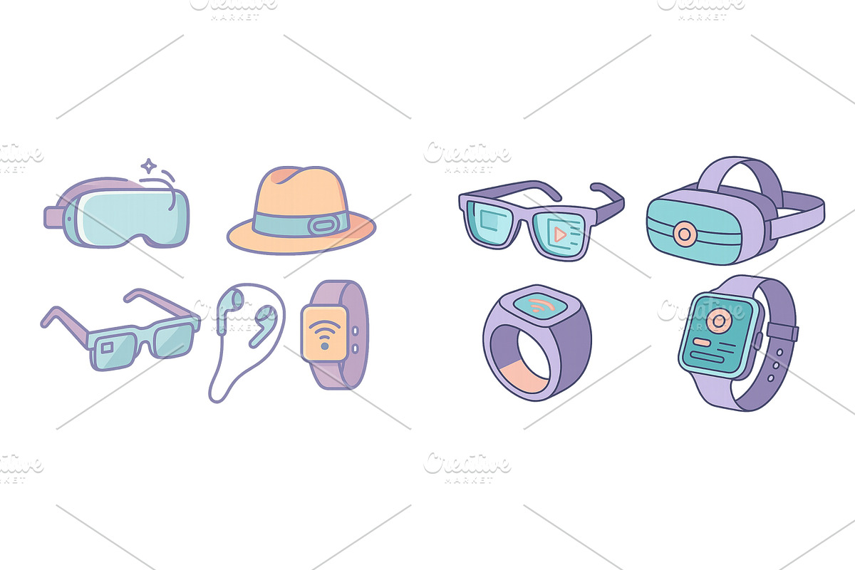 Various modern wearable technology, a Technology Illustration by ZinetroN