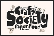 Craft Society - Paper Cutout Font, a Handwritten Font by HipFonts (Thumbnail 1 of 11)