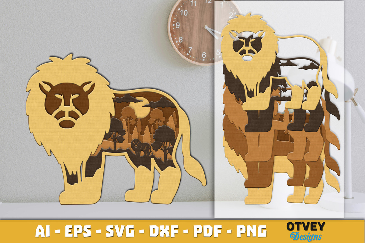 Safari Animal Laser Cut SVG Bundle, an Animal Illustration by OTVEY DESIGN (Photo 6 of 13)