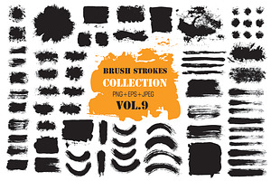 Brush Strokes Bundle: PNG Vector