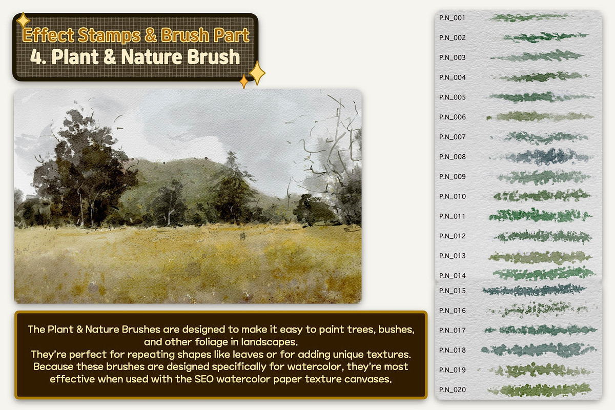 Authentic WATERCOLOR BRUSHES by Seo, a Brushes & More by Illustration by Seo (Photo 22 of 33)