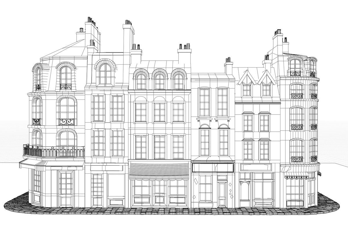Cartoon city facades, an Architecture 3D Model by happy brush (Photo 10 of 11)