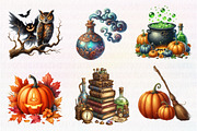 Watercolor Halloween Spooky Clipart, an Illustration by CreationArt (Thumbnail 3 of 6)