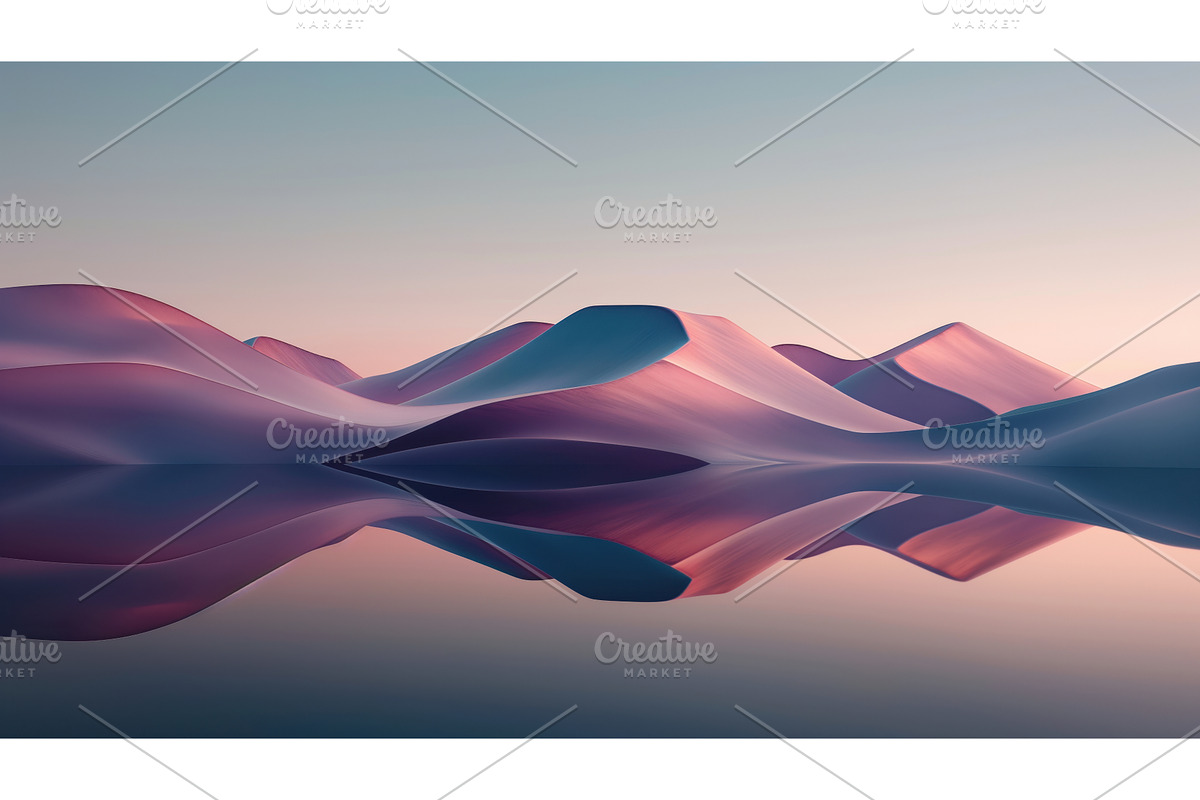 Surreal abstract landscape with, an Illustration by Sergey Kotenev