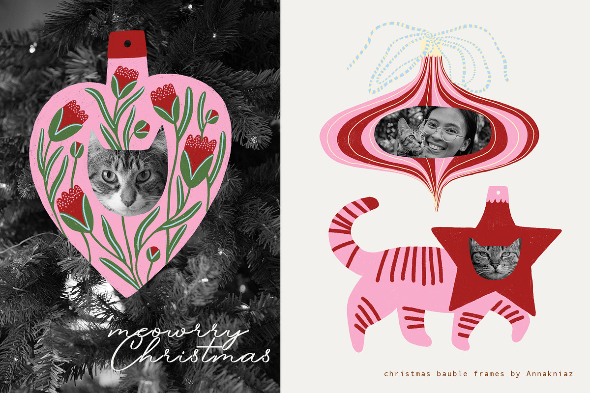 Christmas bauble frames, a Seasonal Illustration by Annakniaz (Photo 8 of 14)