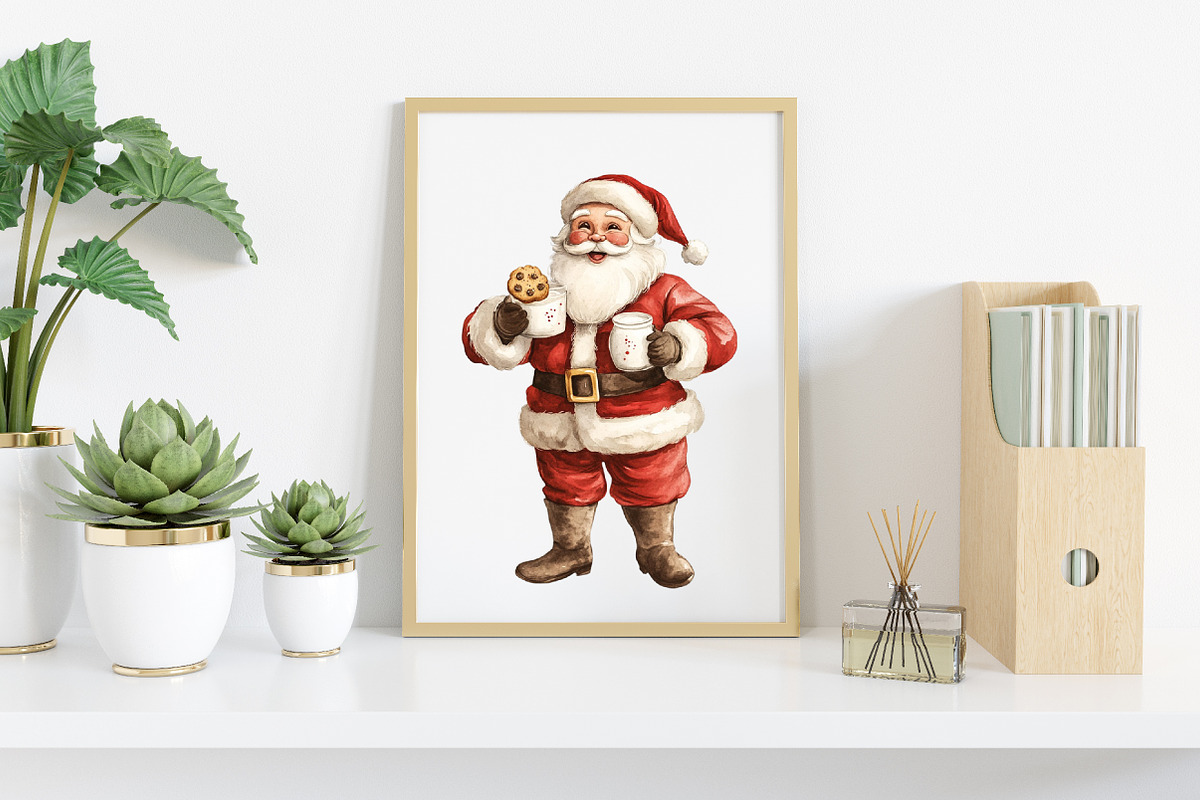 Retro Santa Christmas Clipart, an Illustration by Canvas Craft (Photo 5 of 7)