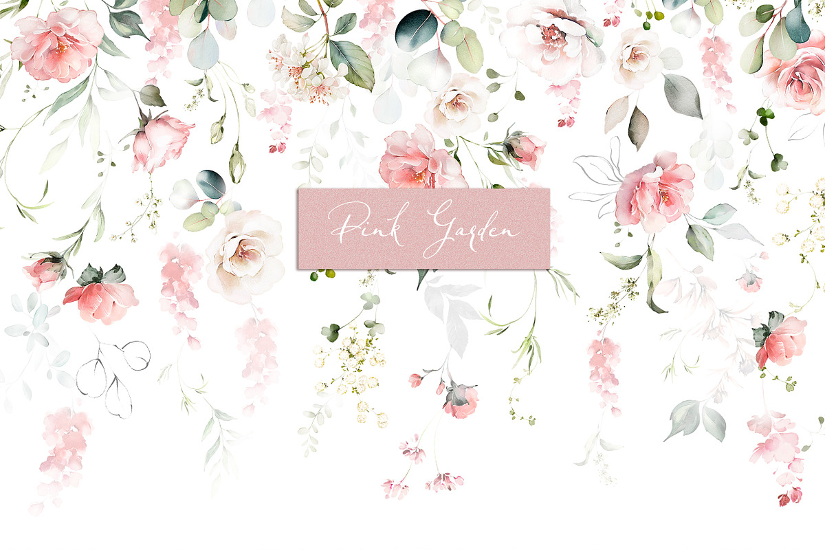 Pink Watercolor roses, a Decorative Illustration by Lisima (Photo 7 of 9)