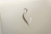 V initial logo for lady beauty salon, a Branding & Logo Template by Alexandra De Angelis (Thumbnail 2 of 4)