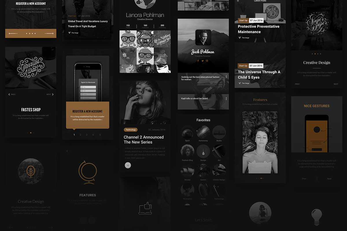 Gold & Coal - UI Kit, an UI Kit Template by Studio Dusk (Photo 12 of 15)