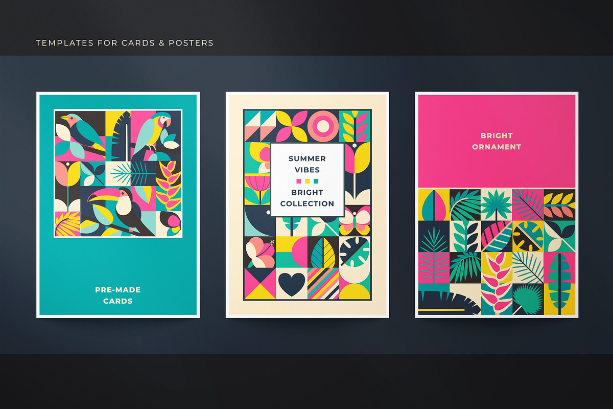 Geometric Vector Cards and Patterns