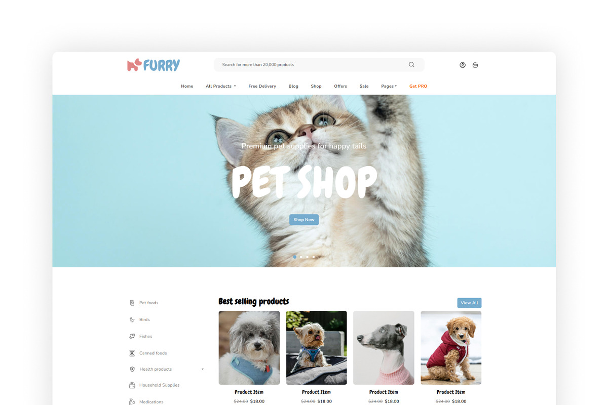 Furry – Pet Store Bootstrap HTML Web, a HTML Template by TemplatesJungle (Photo 5 of 9)