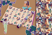 People in the city, a Pattern Graphic by Carpet Tapete Pretzel (Thumbnail 2 of 7)