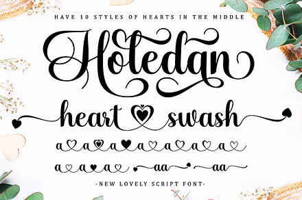 Holedan Heart Font, a Script Font by Bungletter