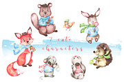 Very Merry Christmas Watercolor set, an Animal Illustration by Tatiana Troian (Thumbnail 3 of 9)