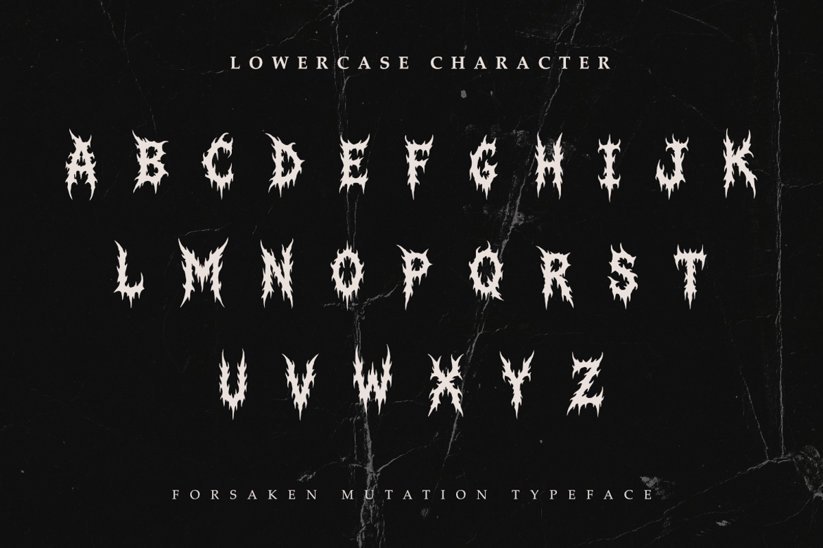 Forsaken Mutation | Death Metal Font, a Symbol Font by Masyafi Studio (Photo 3 of 9)