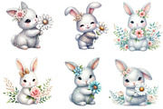 Watercolor Bunny Glitter Clipart, an Illustration by CraftArtStudio (Thumbnail 2 of 5)