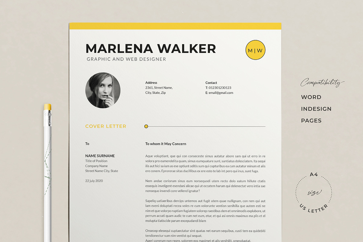 Resume Template Marlena, a Resume Template by Estartshop (Photo 5 of 7)
