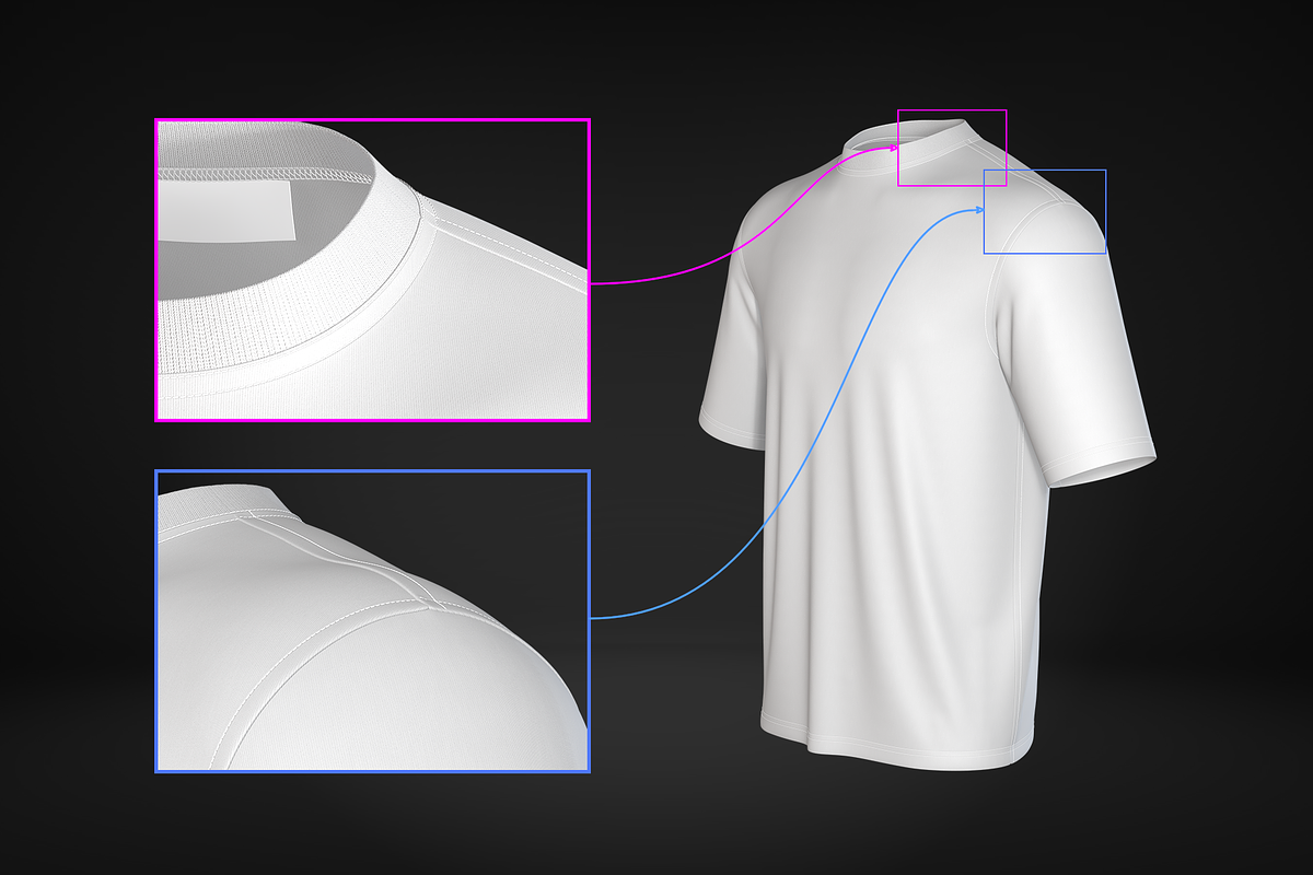 White Men's T-Shirt 3D Model, an Object 3D Model by le-genda (Photo 4 of 10)