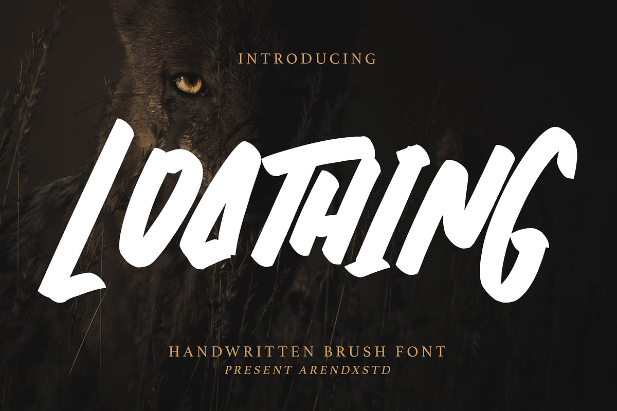 Loathing - Brush Font, a Script Font by Arendxstudio (Photo 1 of 8)